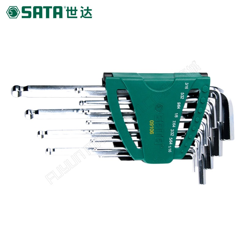 世达/SATA 12件套英制加长球头内六角扳手 09106