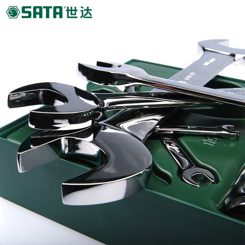 世达/SATA 工具托组套-10件公制全抛光开口扳手 09904